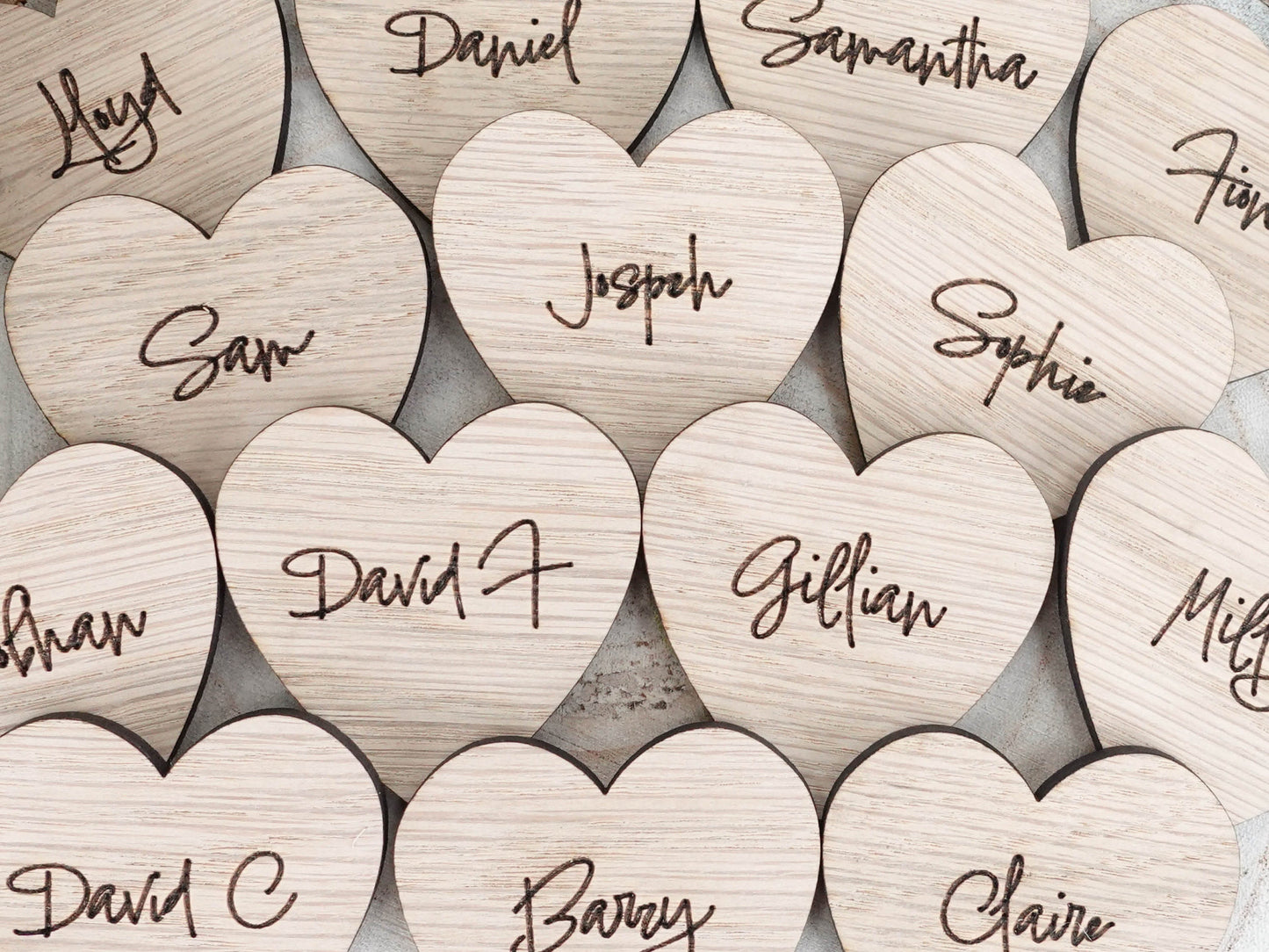 Wooden table place names