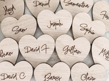 Wooden table place names
