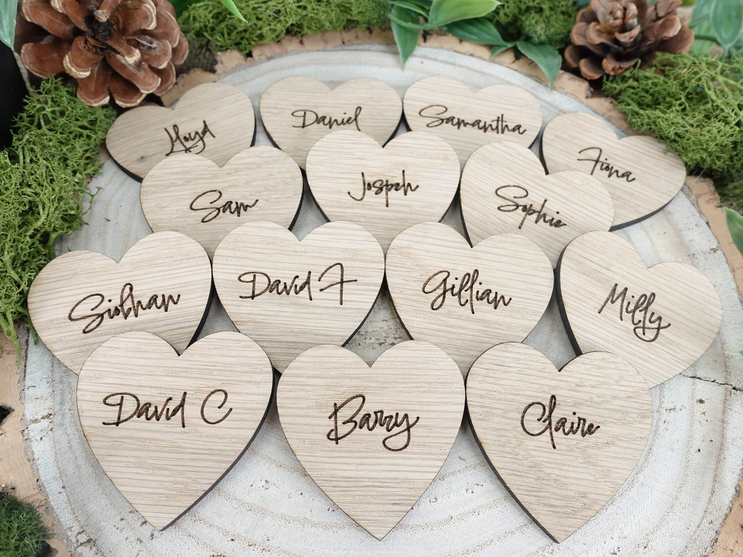Wooden table place names