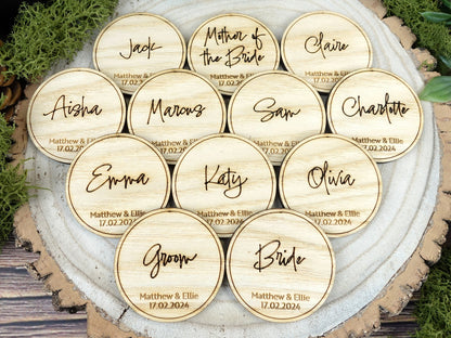 Wooden table place names