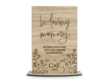 Wooden Memorial Wedding Sign - Personalised with initials and wedding date VA221