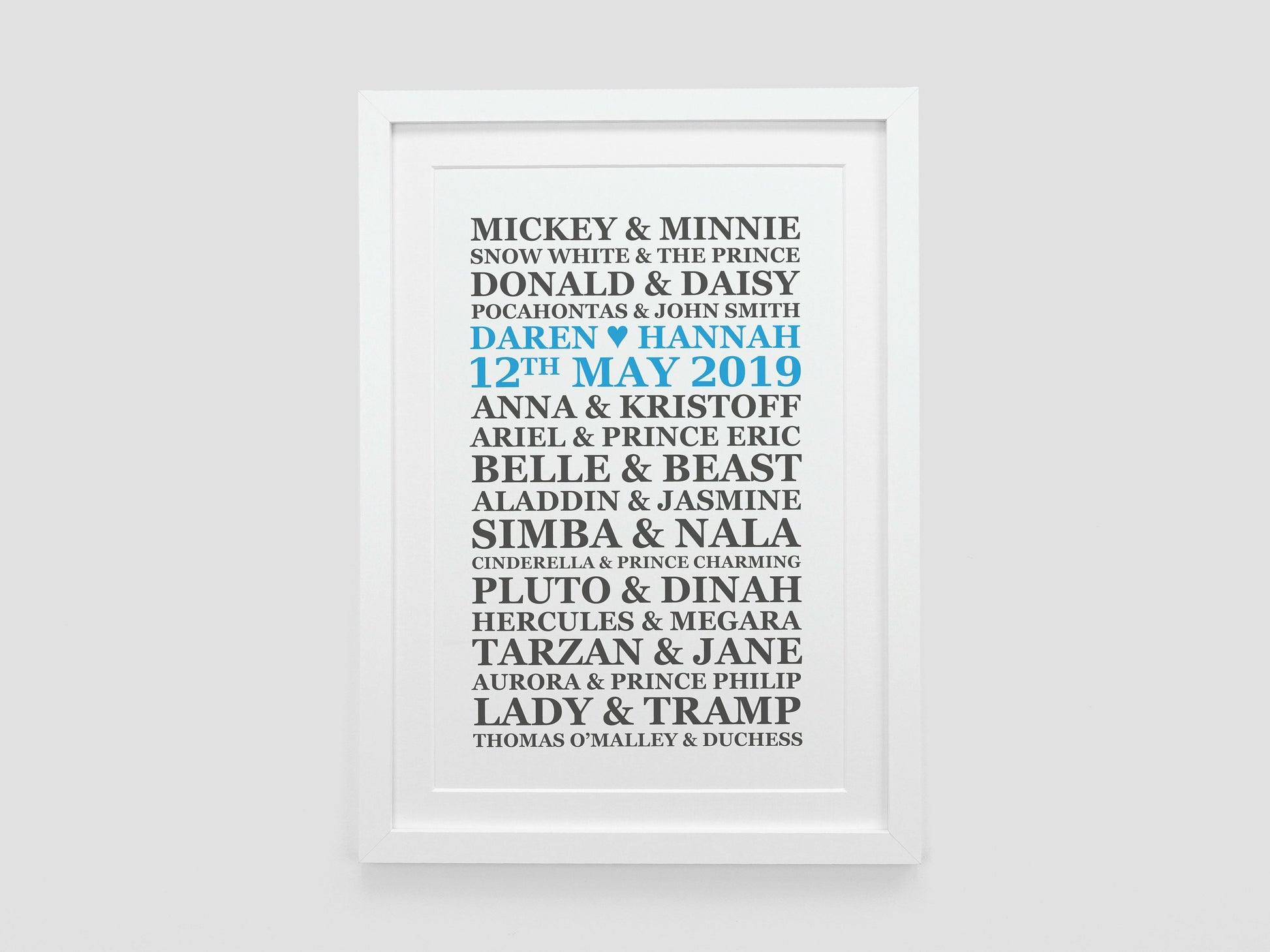 Personalised Disney Wedding Present