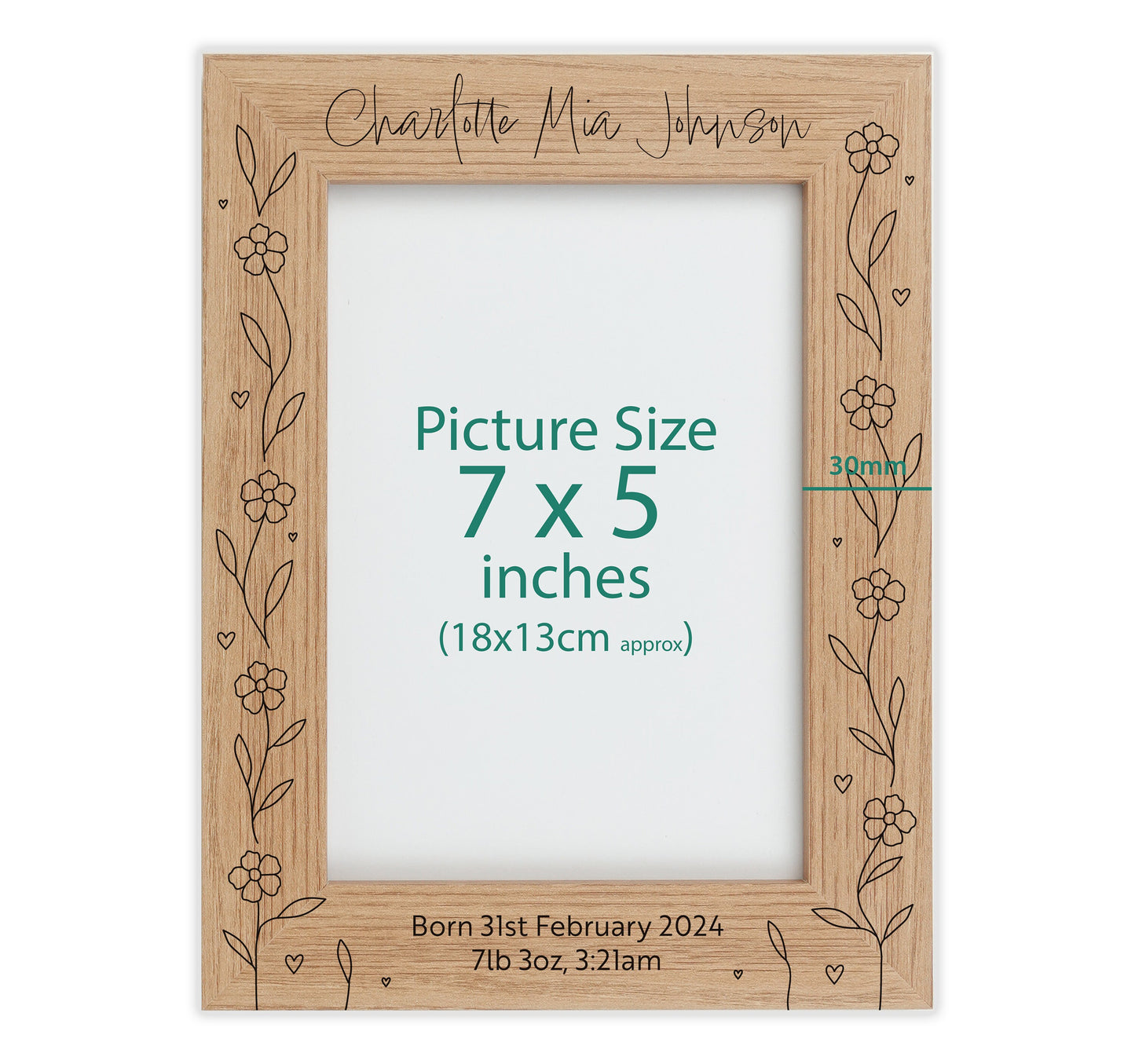 Personalised engraved photo frame VA223