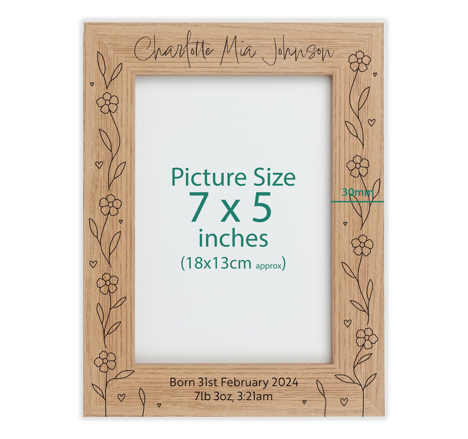 Personalised engraved photo frame VA223