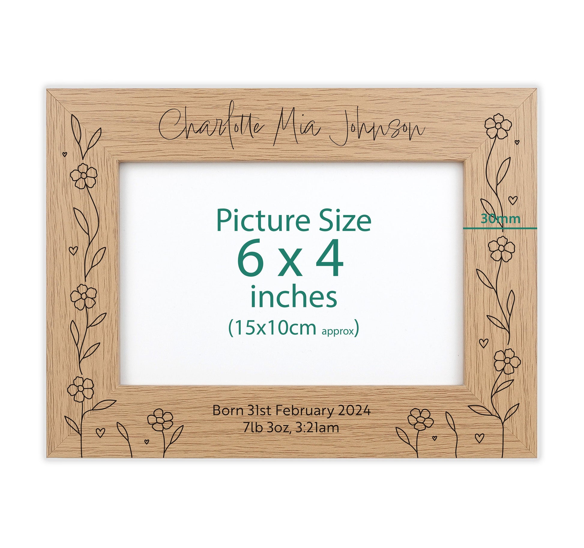 Personalised engraved photo frame VA223