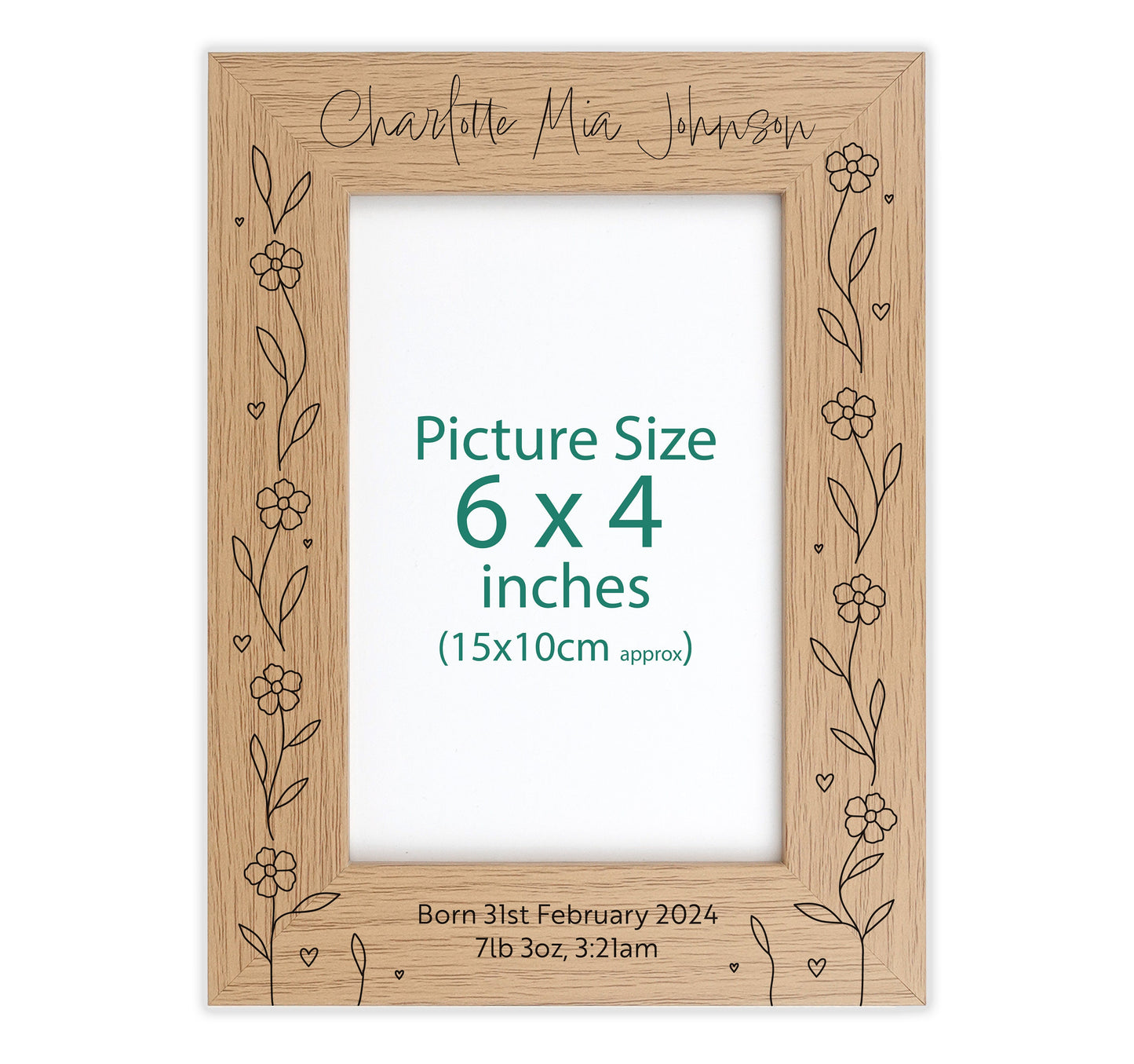Personalised engraved photo frame VA223