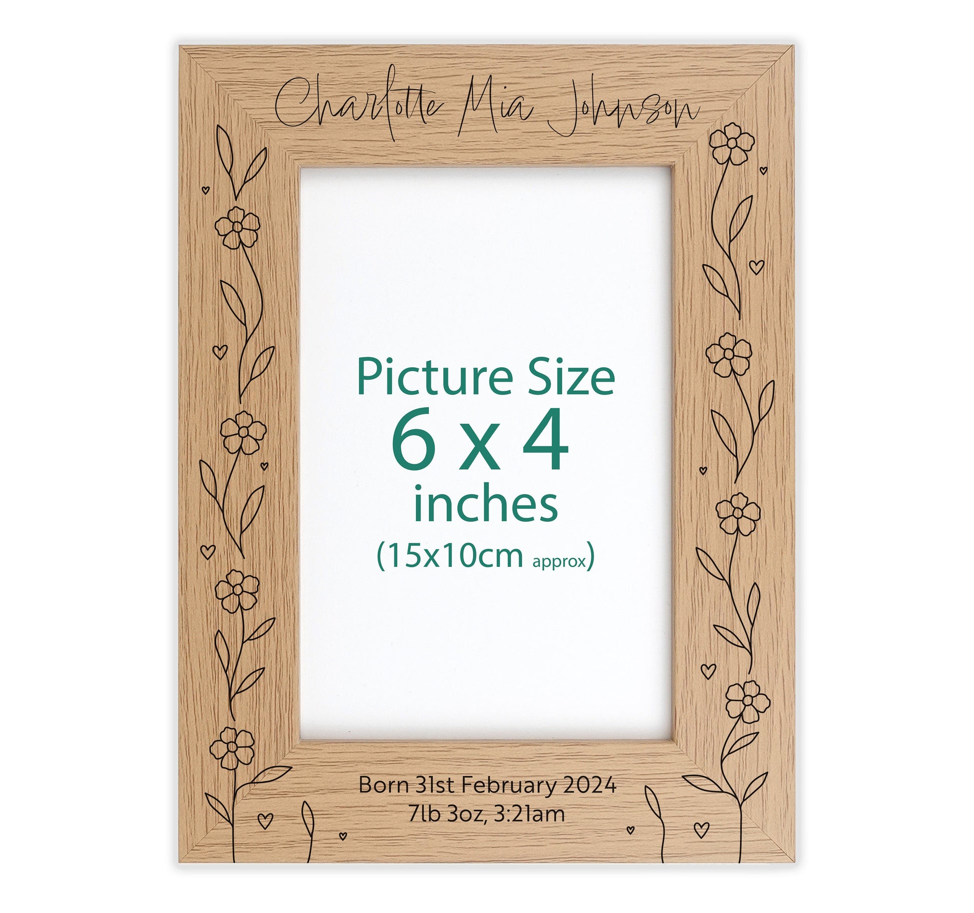 Personalised engraved photo frame VA223