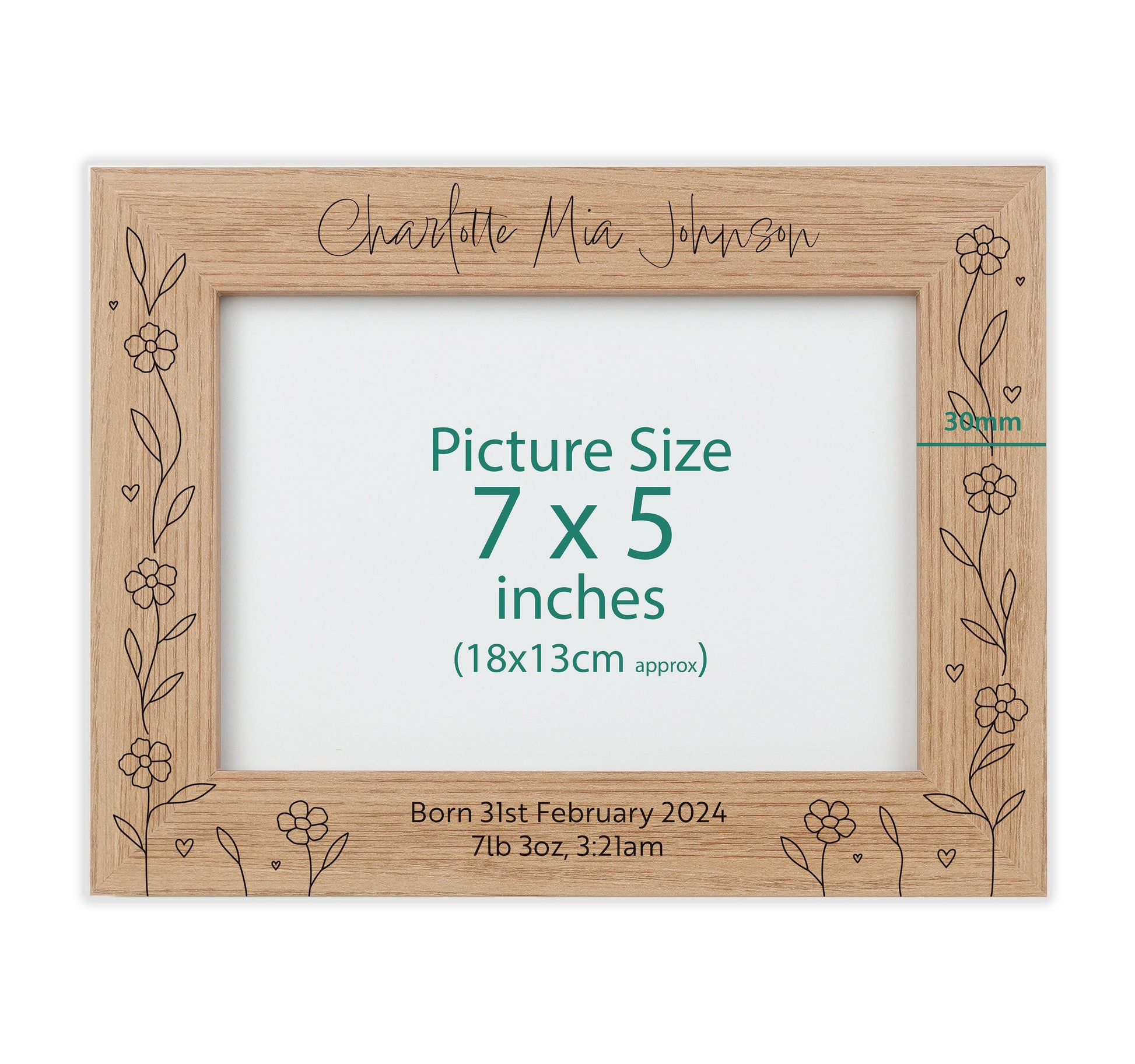 Personalised engraved photo frame VA223