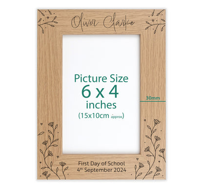 Personalised first day of school engraved photo frame VA185
