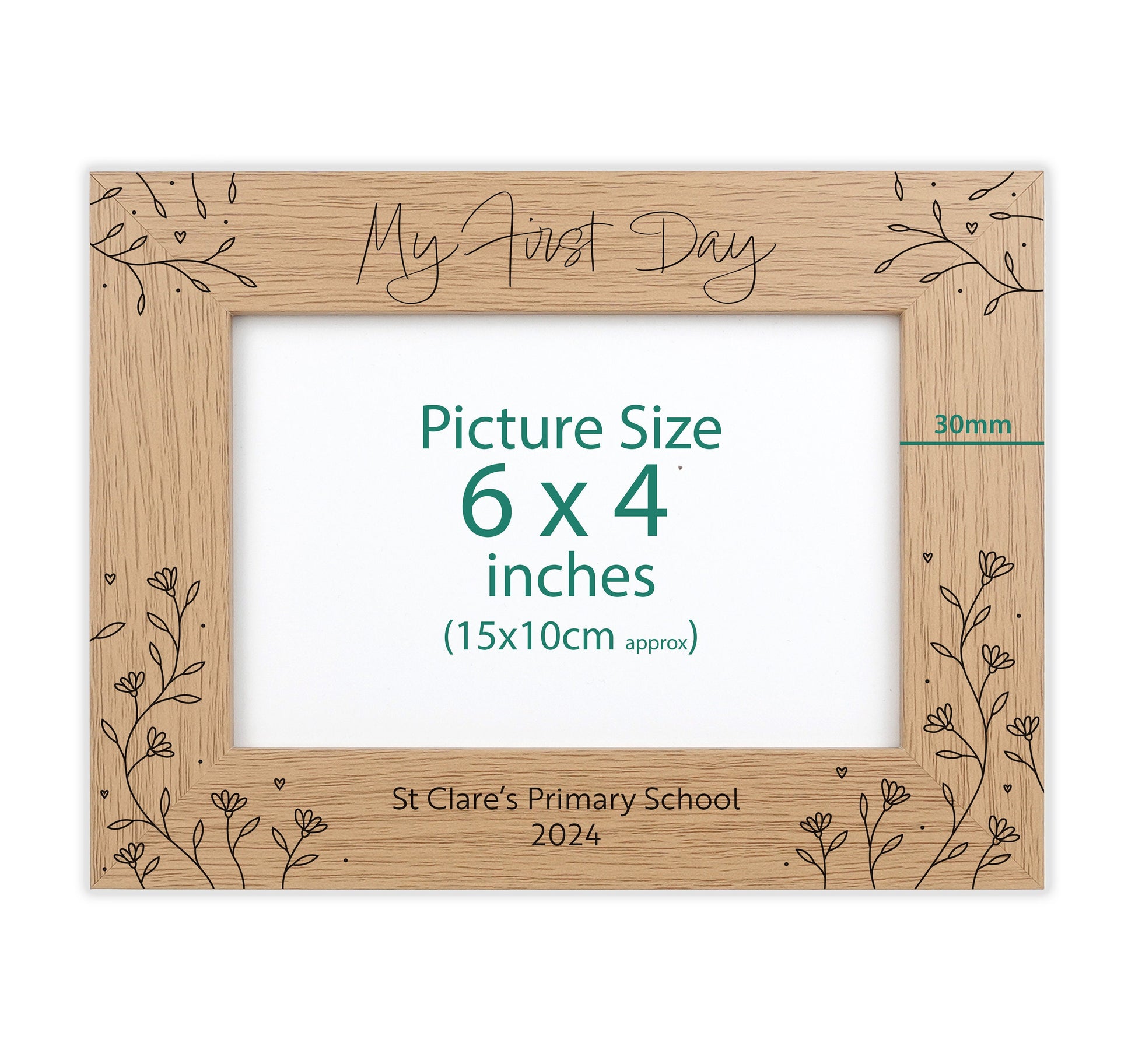 Personalised first day of school engraved photo frame VA185