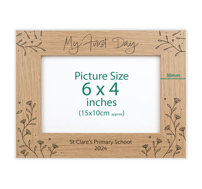 Personalised first day of school engraved photo frame VA185