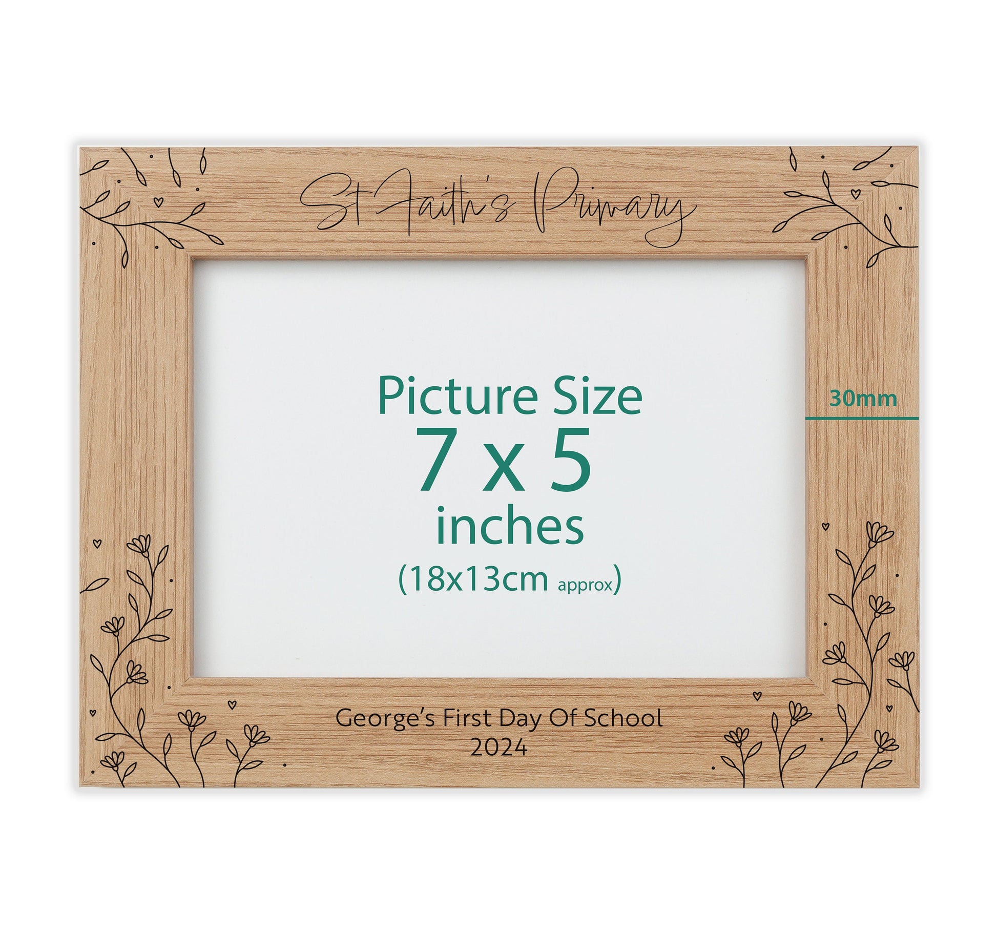 Personalised first day of school engraved photo frame VA185