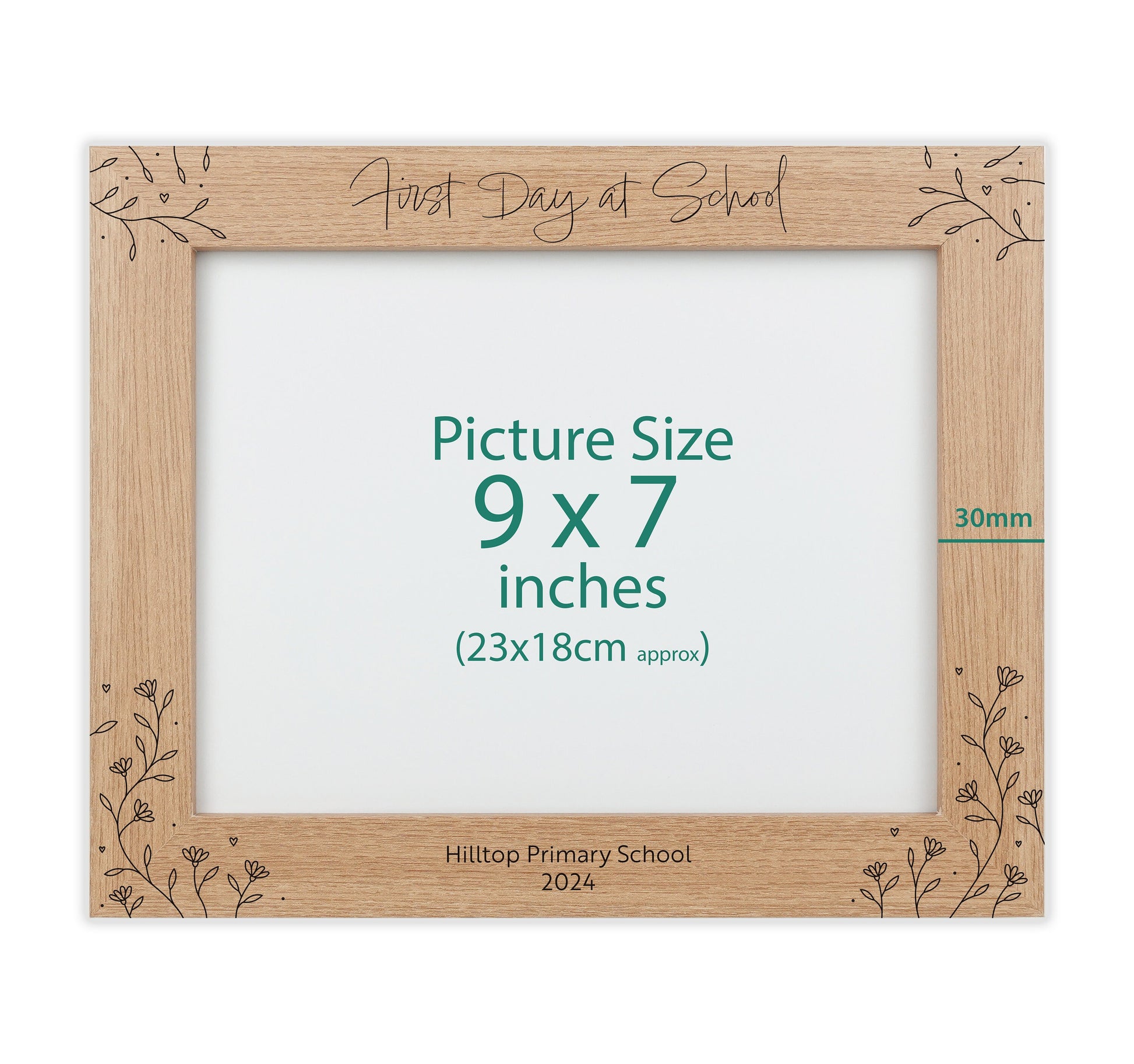 Personalised first day of school engraved photo frame VA185