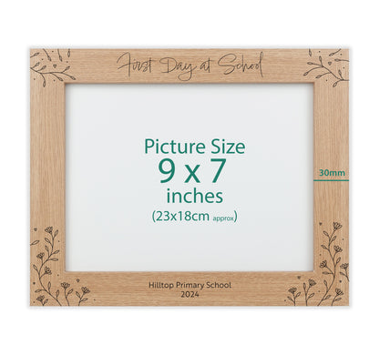 Personalised first day of school engraved photo frame VA185