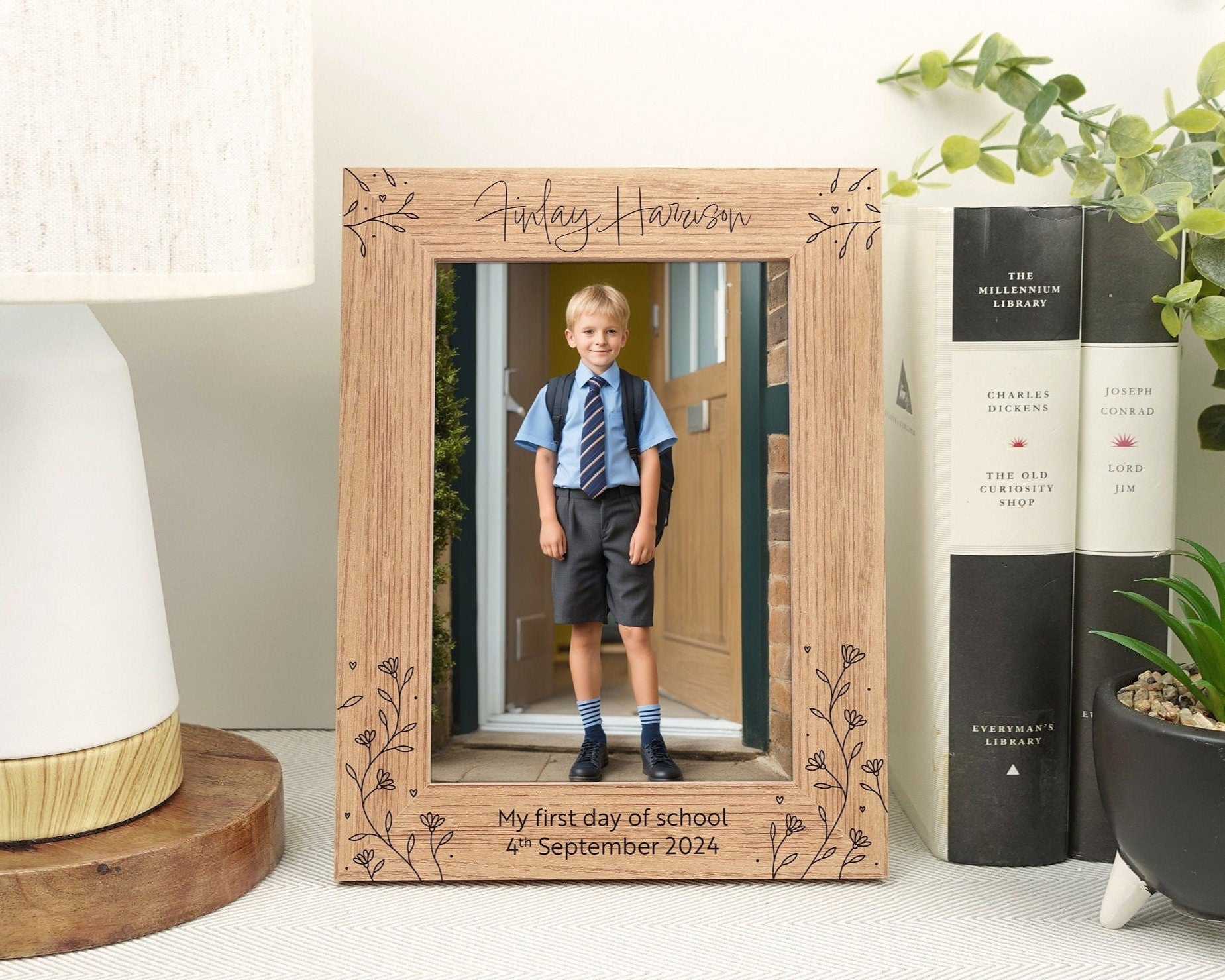 Personalised first day of school engraved photo frame VA185
