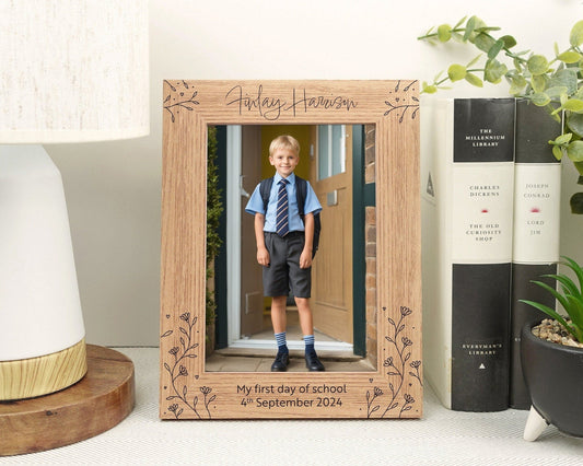 Personalised first day of school engraved photo frame VA185