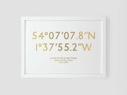 Personalised coordinates print