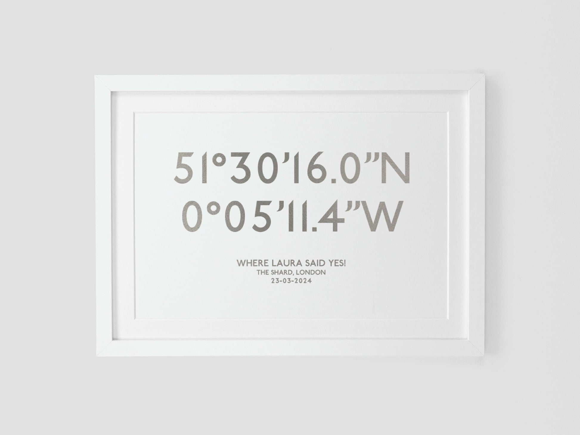 Personalised coordinates print