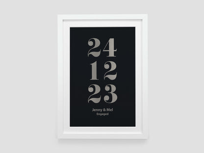 Custom special date metallic foil print