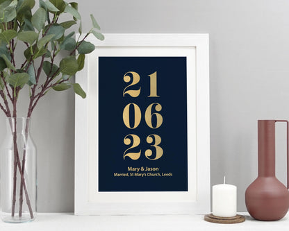 Custom special date metallic foil print