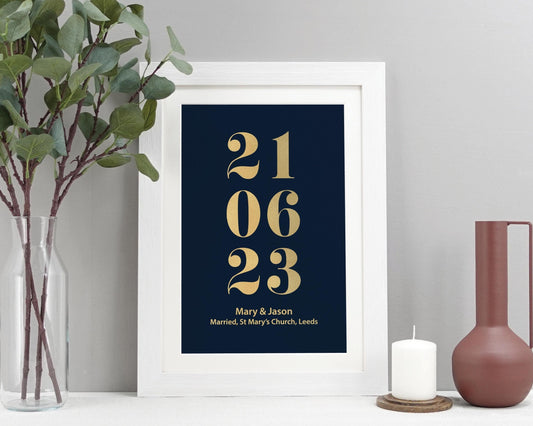 Custom special date metallic foil print