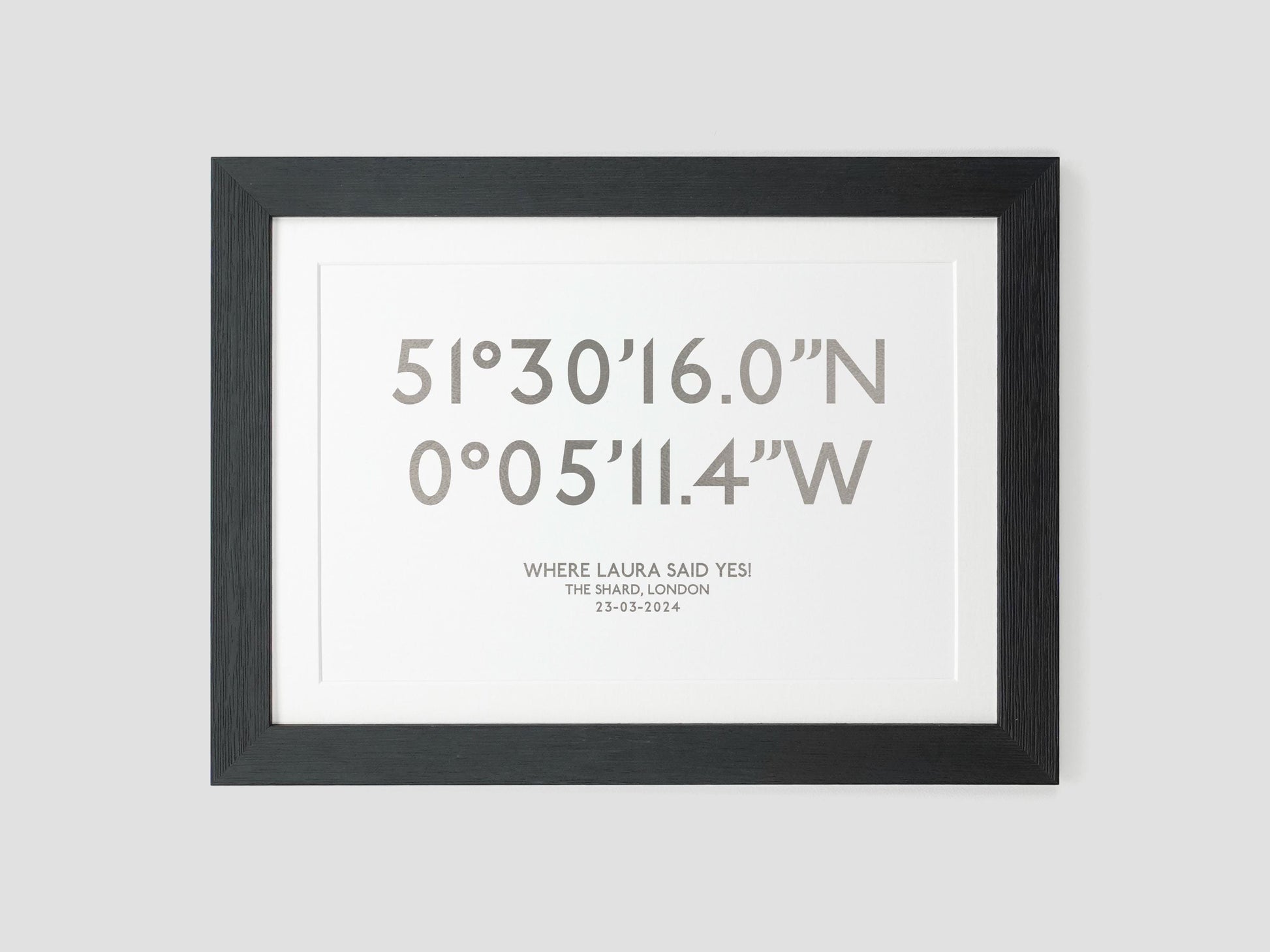 Personalised coordinates print