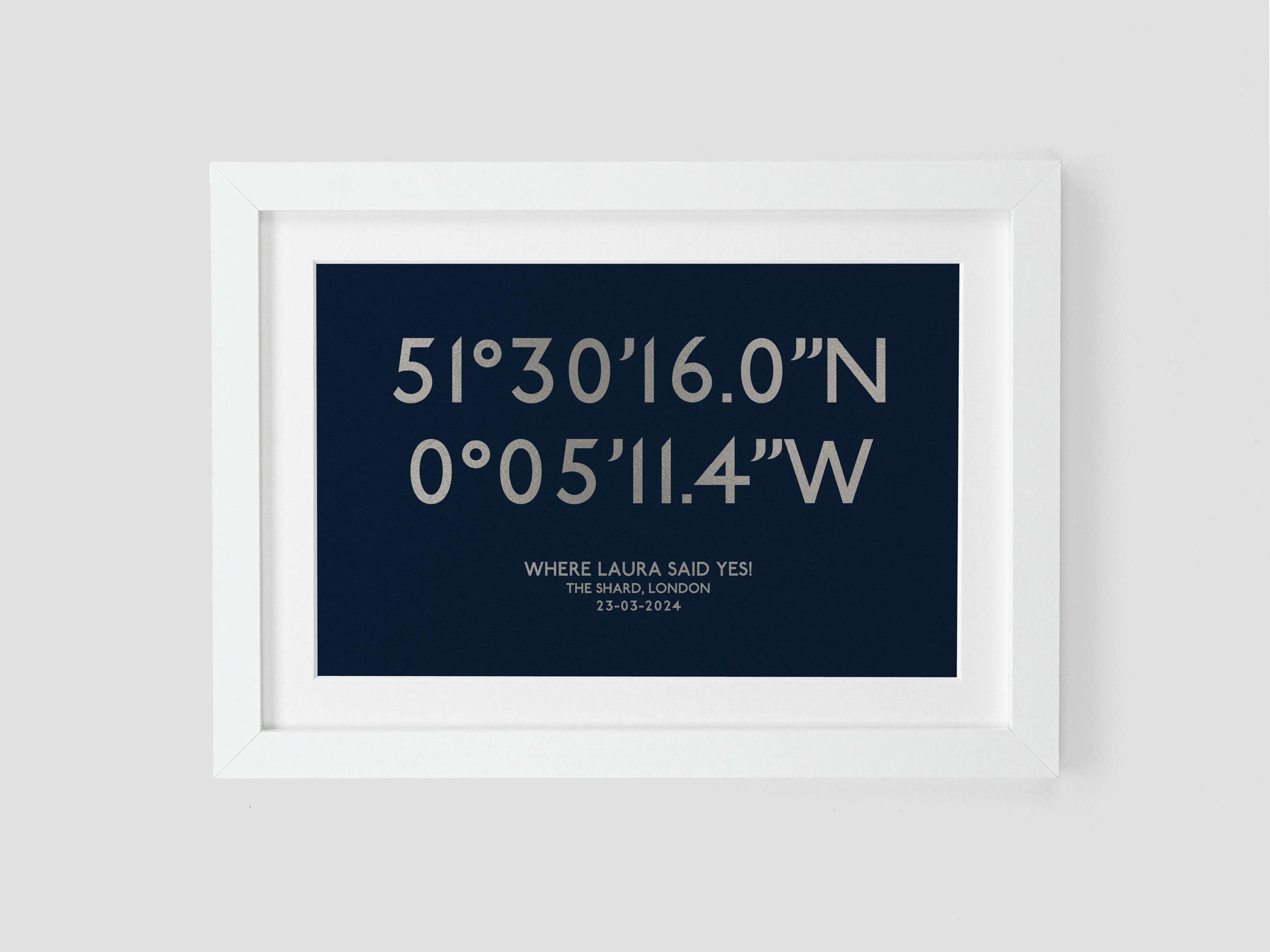Personalised coordinates print
