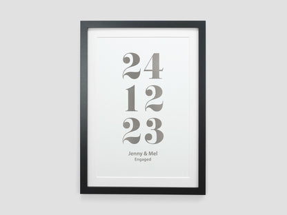 Custom special date metallic foil print