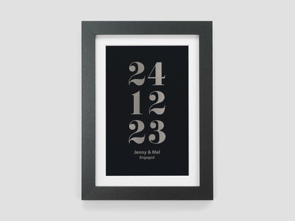 Custom special date metallic foil print