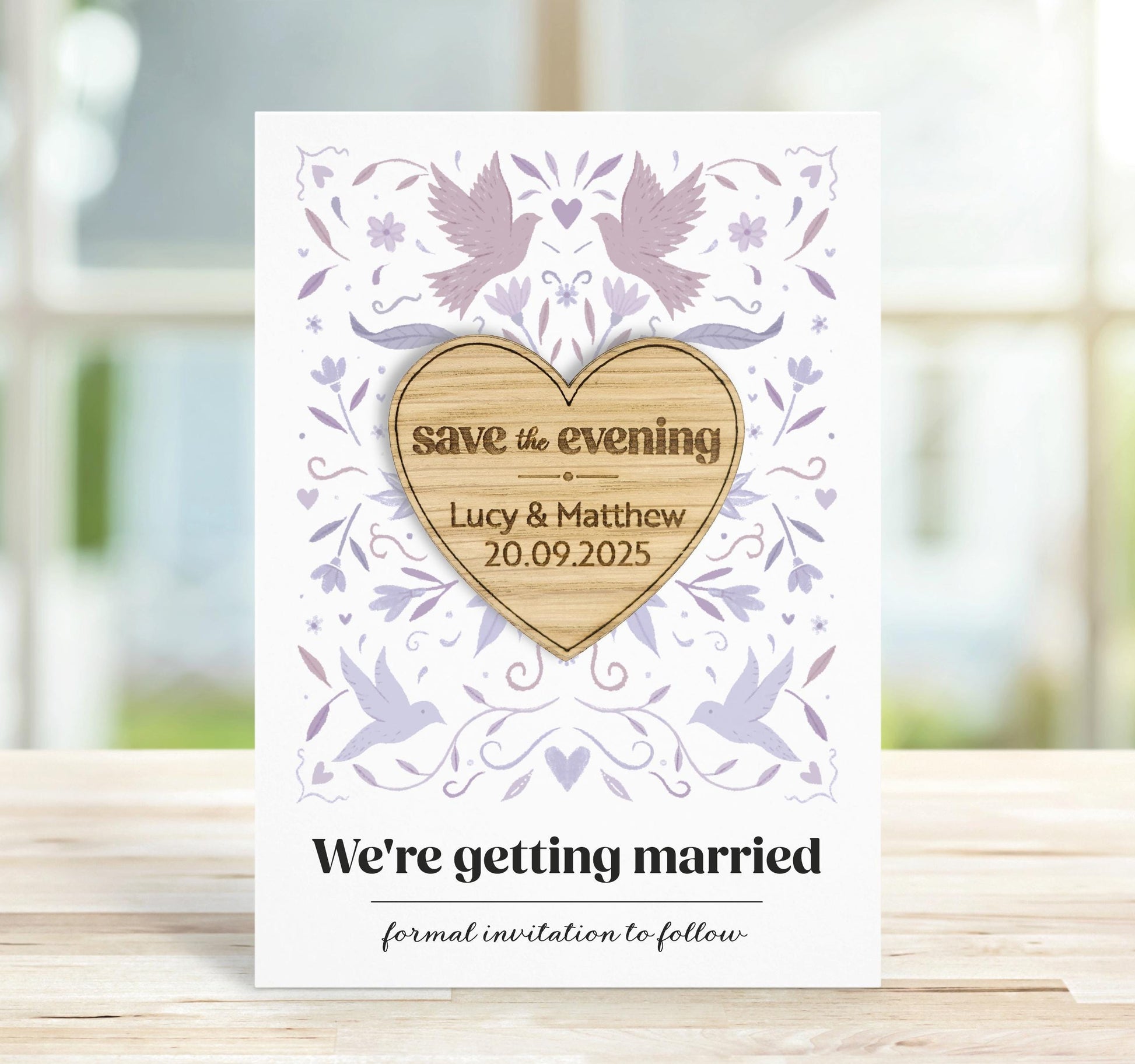 Personalised Wooden Save the Date Magnet