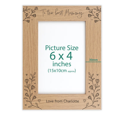Personalised engraved photo frame for mum VA180