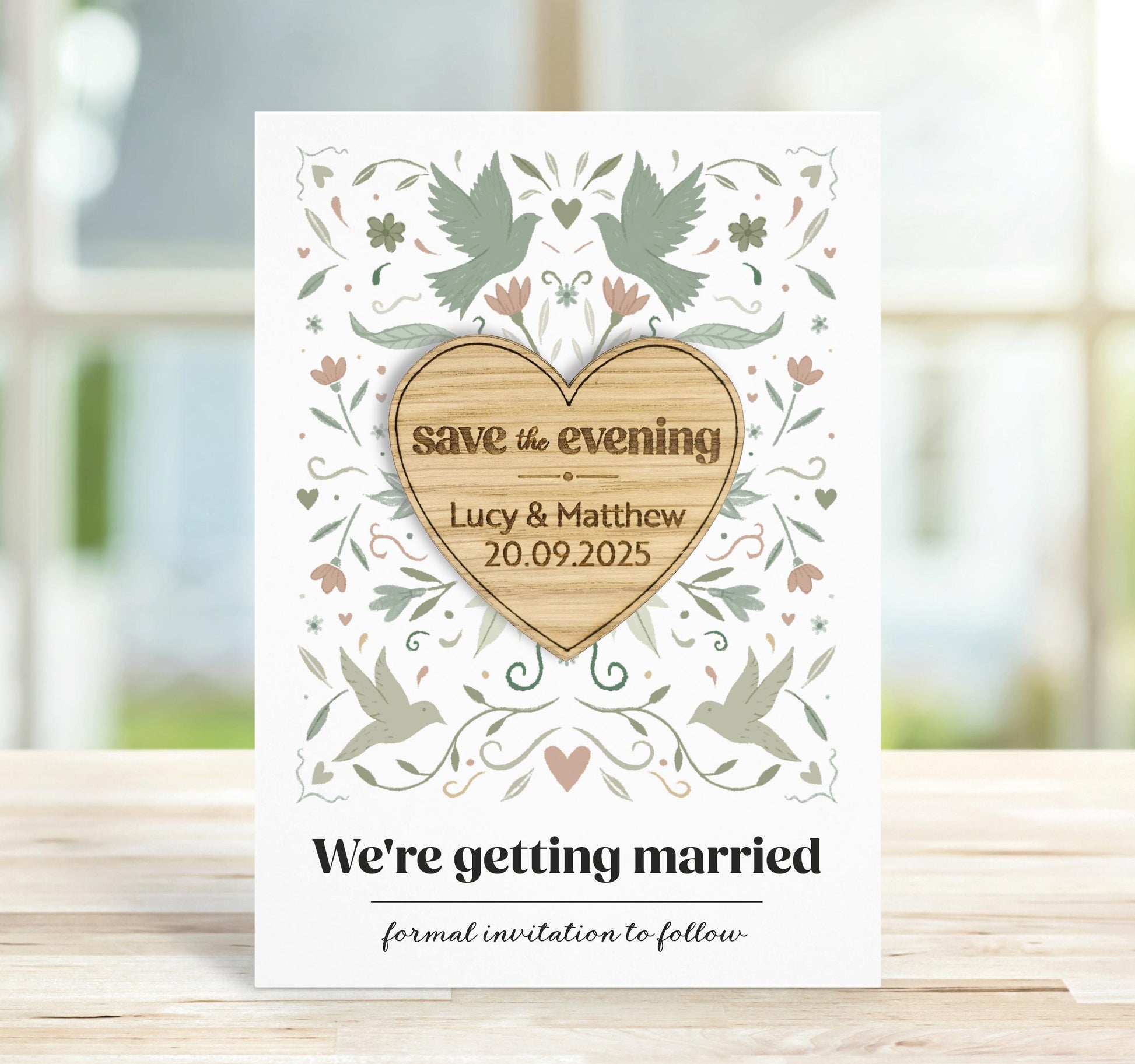 Personalised Wooden Save the Date Magnet