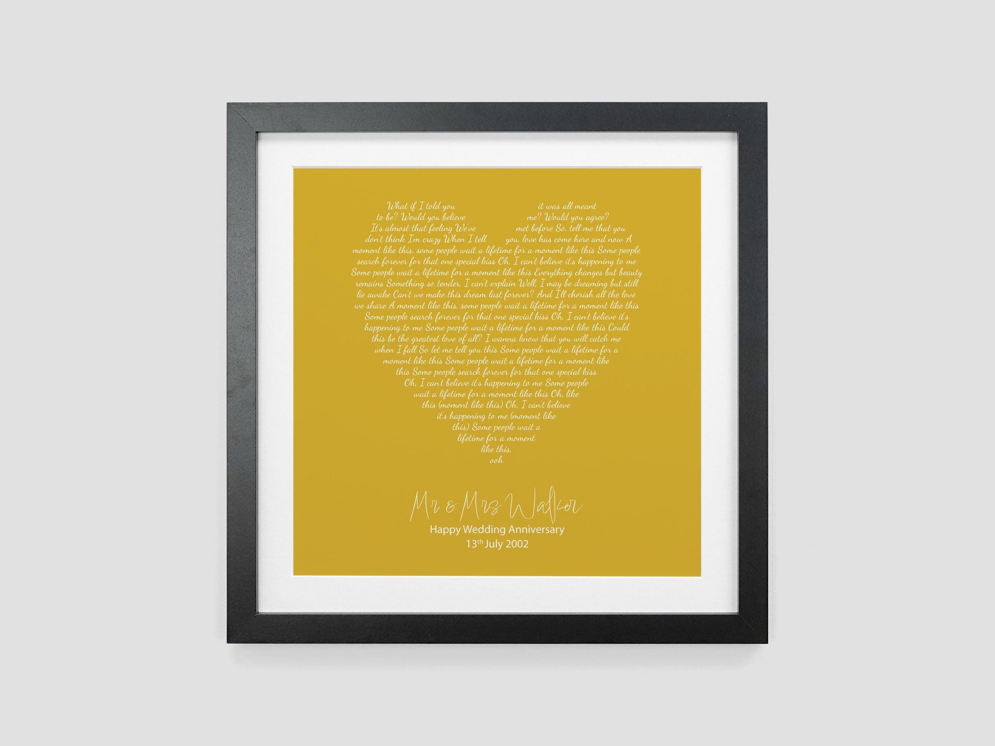 Personalised Song Lyrics Print