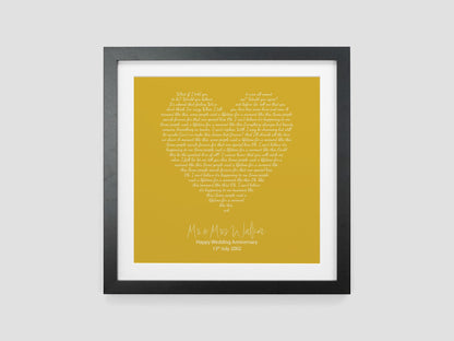 Personalised Song Lyrics Print