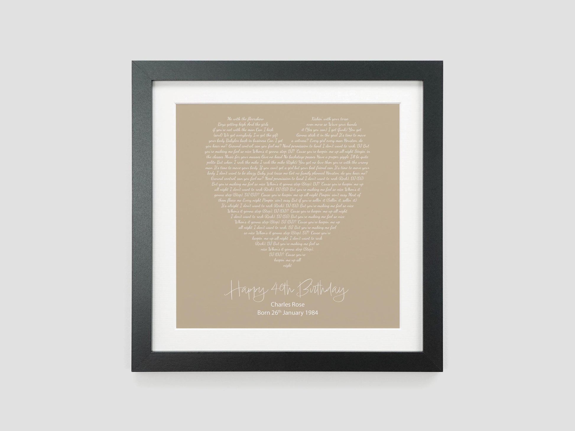 Personalised Song Lyrics Print