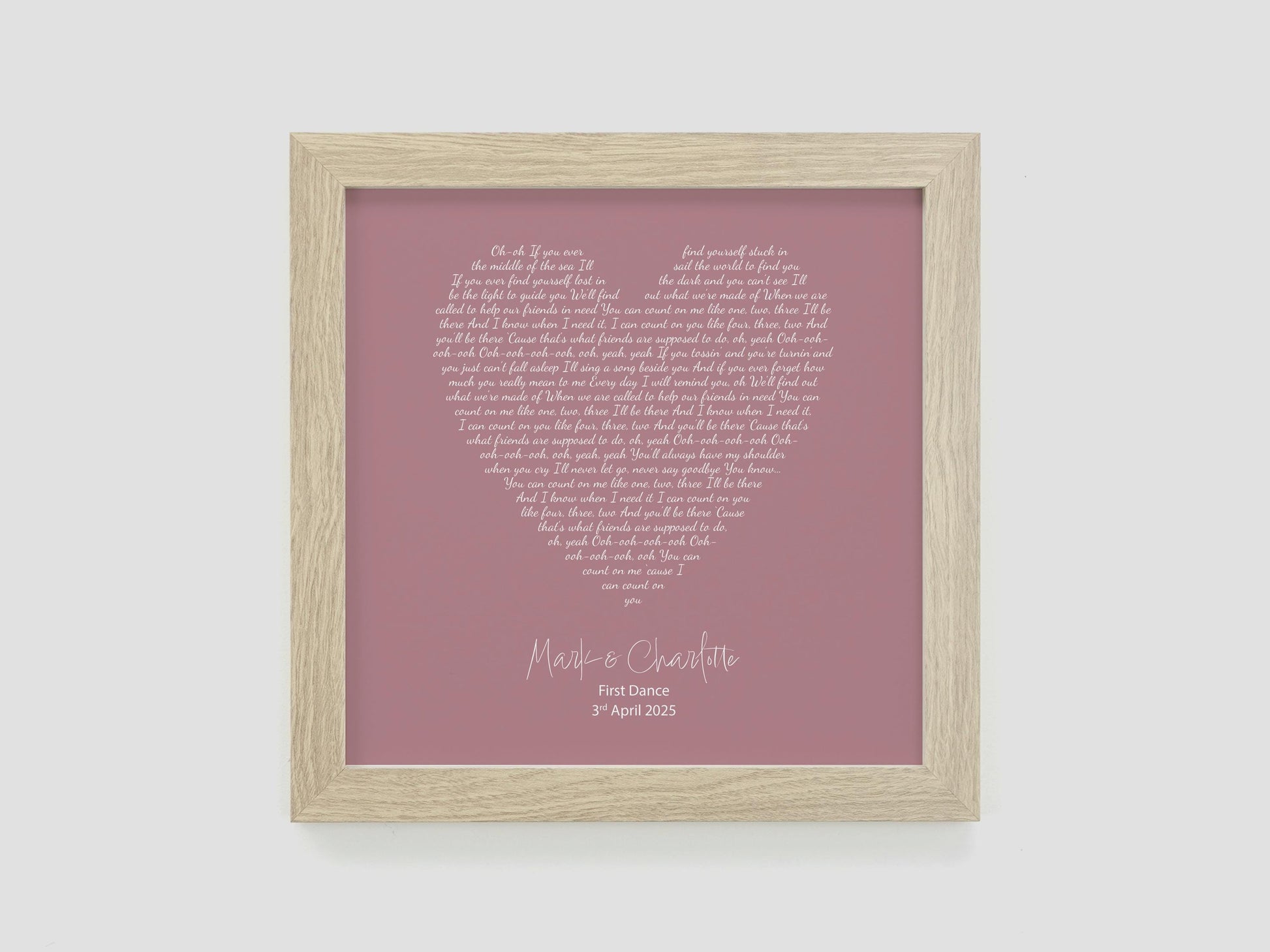 Personalised Song Lyrics Print