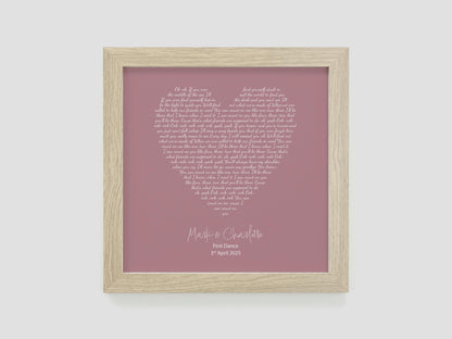 Personalised Song Lyrics Print