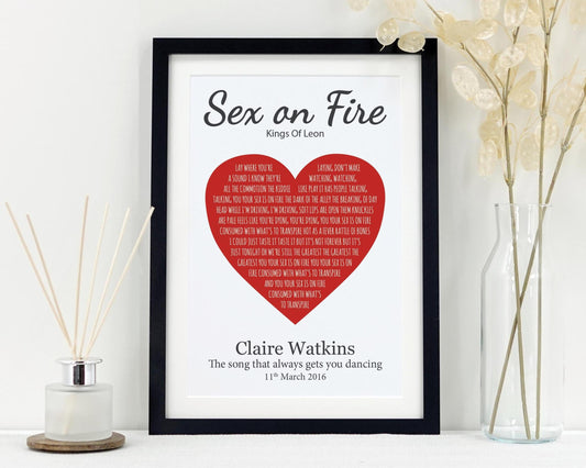 Personalised Song Lyrics Print *ANY SONG* / First Dance gift / Wedding gift / Anniversary present / Valentines gift / wedding dance VA110