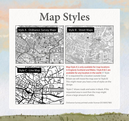 Special Location Map Print **ANY LOCATION** VA120