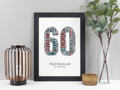 Personalised Word Number | Birthday Present Gift | Anniversary Gift | Word Art Print | Gift For Him | Gift For Her **ANY NUMBER** VA016