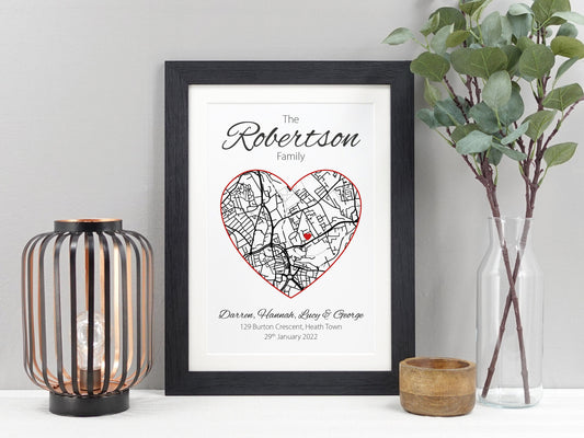 Housewarming gift | Personalised map new home gift | Personalized House warming gifts | House moving present | First 1st home gift VA051