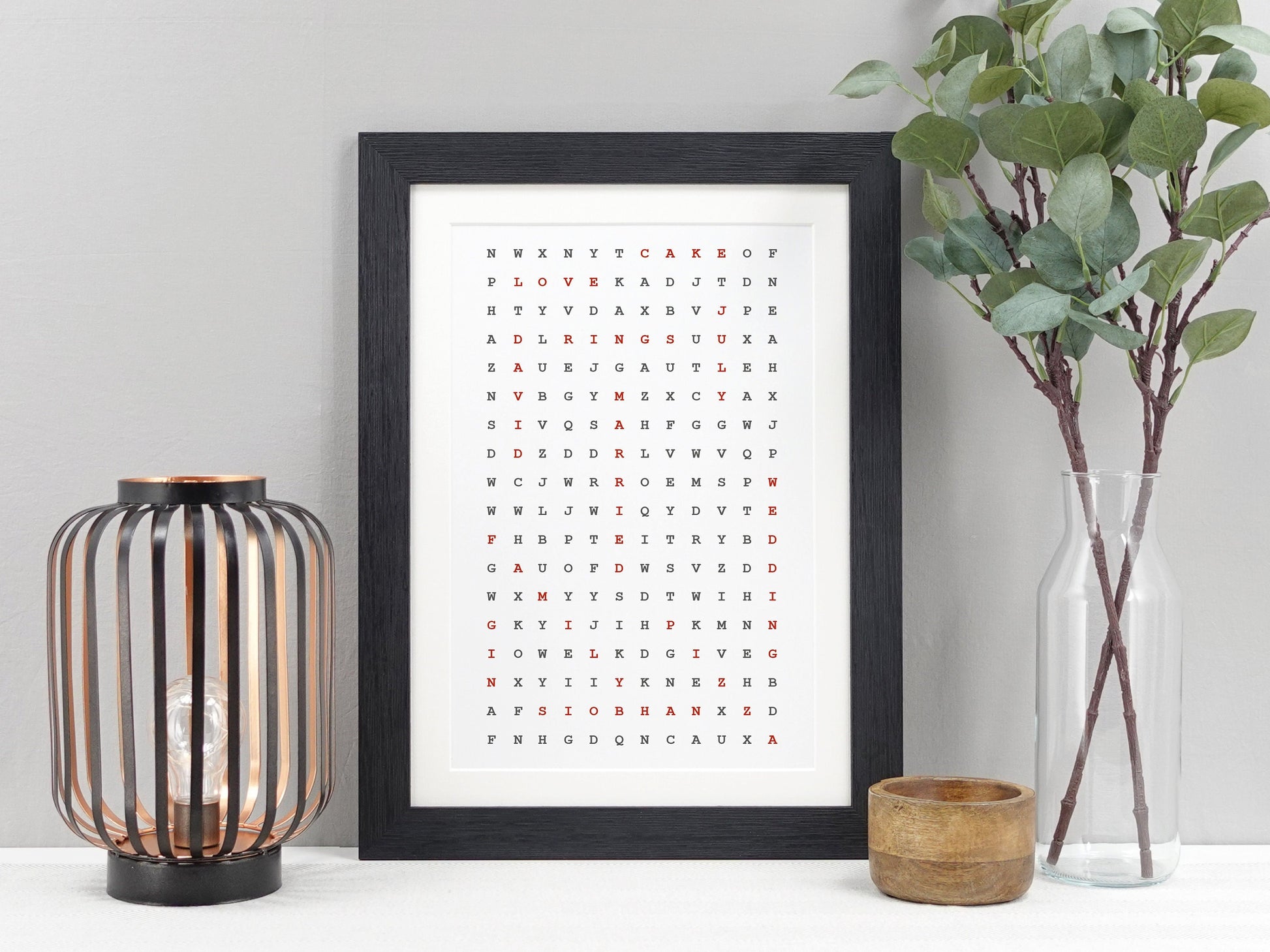 Personalised Word Search Print | Make Your Own Wordsearch Wall Art | Gift for Him | Gift for Her | Birthday Present | New Home Gift VA089