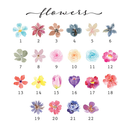 Friends gift | Best friend flower print | Personalised gift for friend | Group of friends | Friendship Present *CHOICE OF 22 FLOWERS* VA019