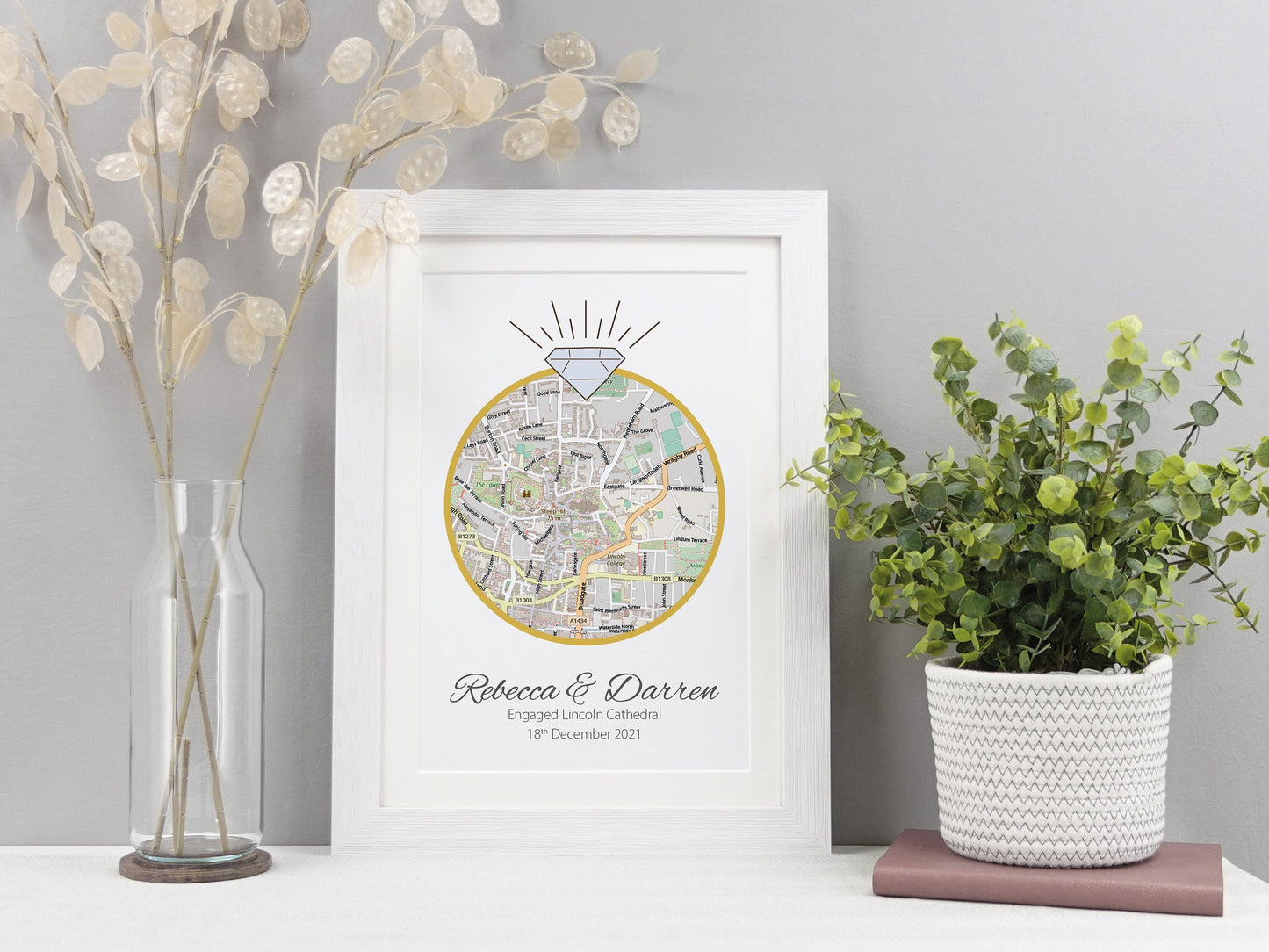 Engagement Gift | Personalised Engagement Map Present | Gift for Engaged Couple | Just Engaged Special Place Gift | *ANY LOCATION* VA058