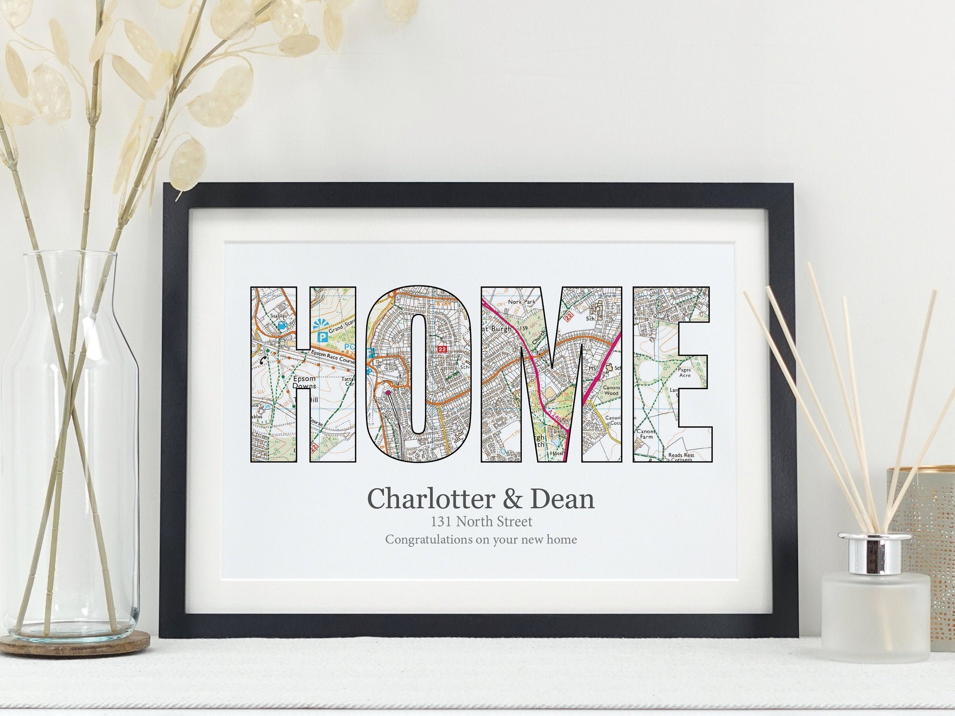 New Home Map Gift | Personalised First Home Gift Idea | House Warming Present | Home Decor | Housewarming | Family Gift VA104