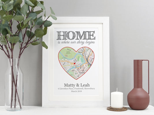 Map of our Home Gift | House warming Present | Personalised First Home Gift  | House moving present | Housewarming Home Couple Gift VA093