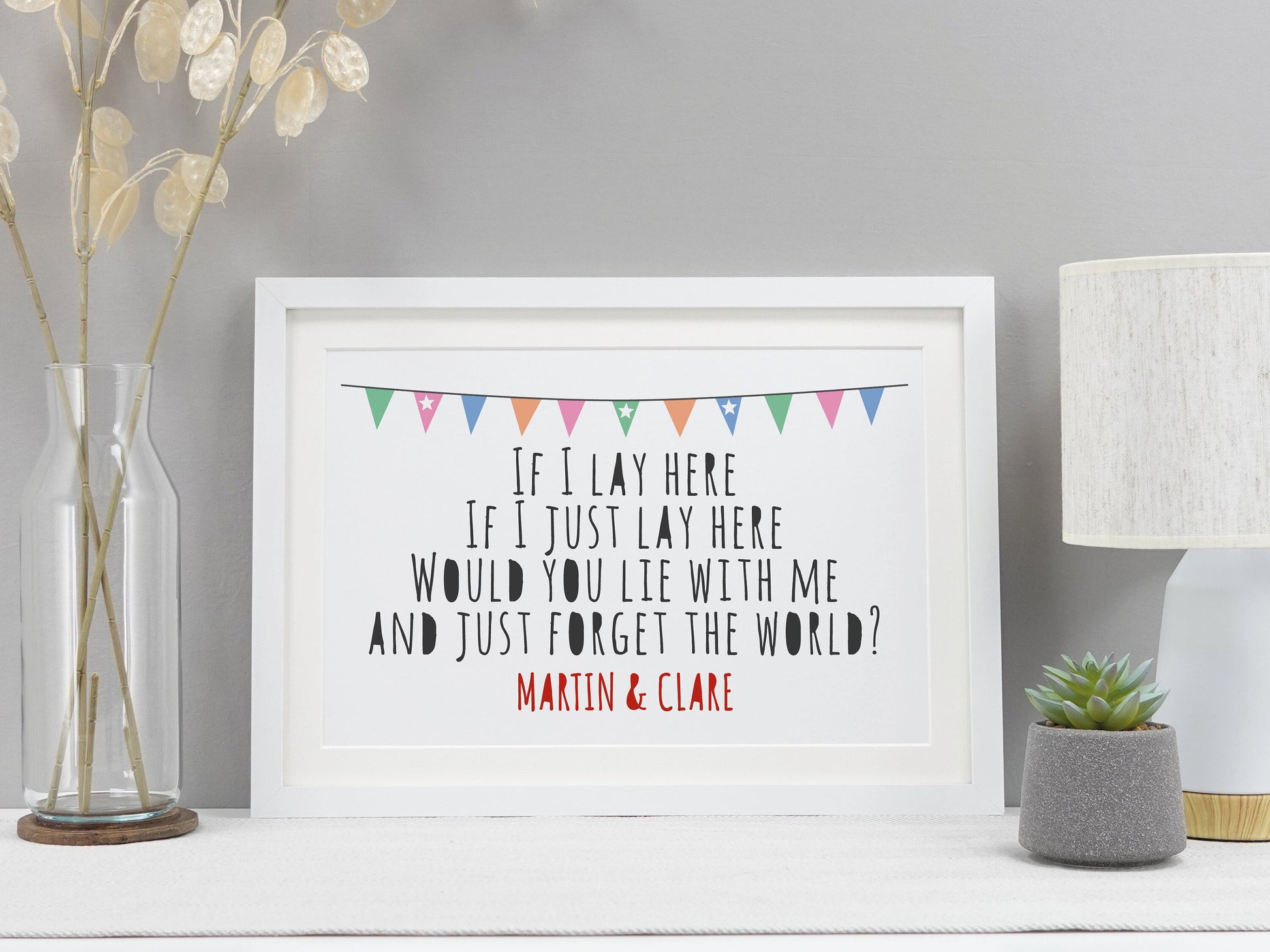 Snow Patrol Chasing Cars Lyrics | Personalised Wedding Song Print | If I Lay Here Would You Lie With Me Lyrics VA075