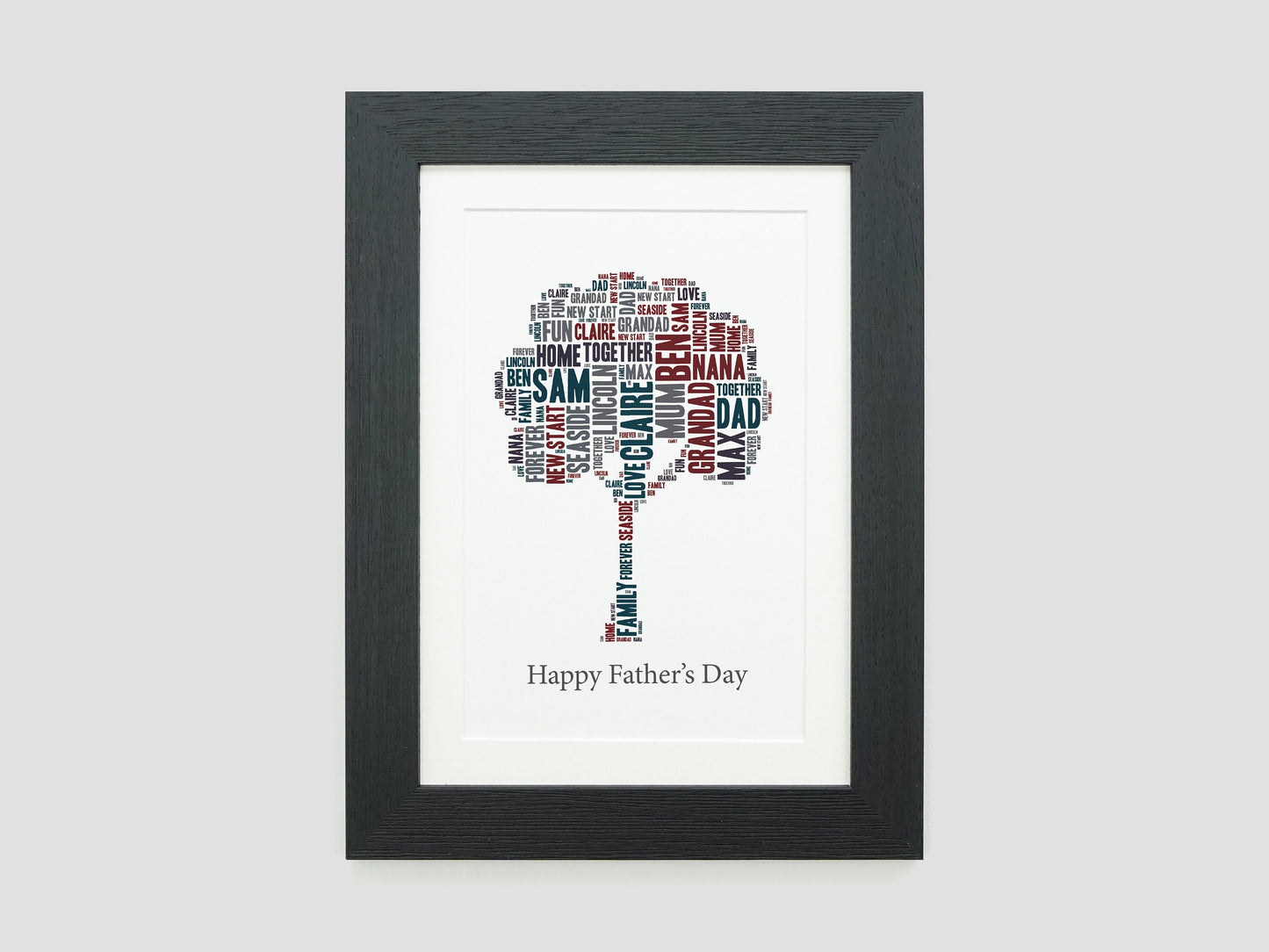 Family tree gift | Personalised family tree word cloud | Gift for family | Gift for mum | Gift for grandparents | Family name print VA006