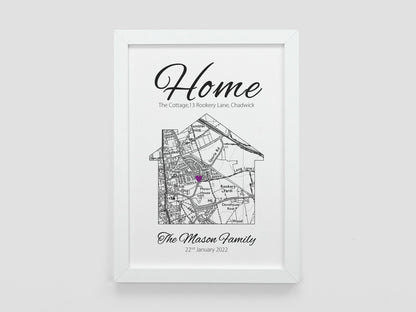 House warming gift | Personalised map new home gift | Personalized couples gifts | House moving present | First home housewarming gift VA007