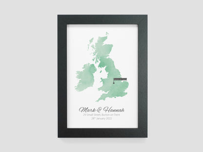 Our home map gift | House warming gift | Map of our home | Moving home present | Where we live print | New home gift VA011